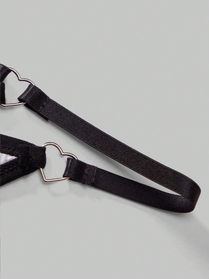 Men's Leopard Print Rhinestone Heart Decore Underwear